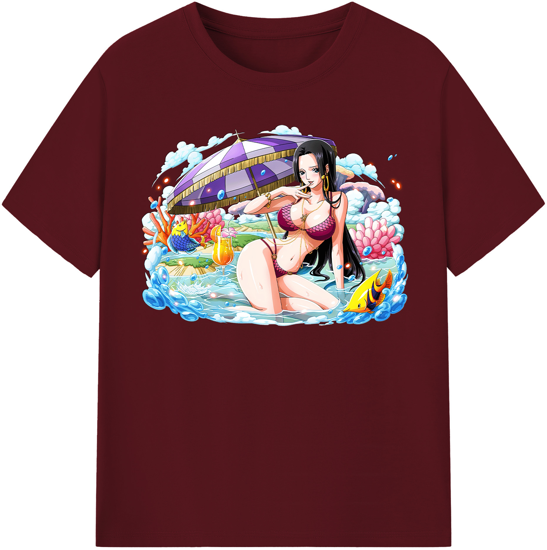 ワンピース ボア・ハンコック ONE PIECE Boa·Hancock 綿100％半袖Tシャツ（フロントプリント）